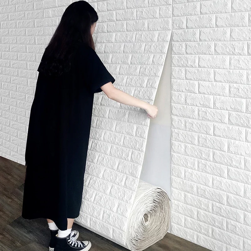 

Home Decor 3D Wall Sticker Imitation Brick Bedroom Waterproof Self-adhesive DIY Wallpaper for Living Room TV Backdrop Decor