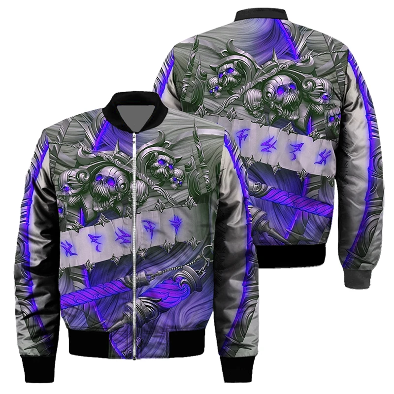 3D Padded Jacket  Spring Autumn Winter Fashion New Quilted Coat Streetwear Cotton Warm Digital Print Youth Cool Bomber Outerwear