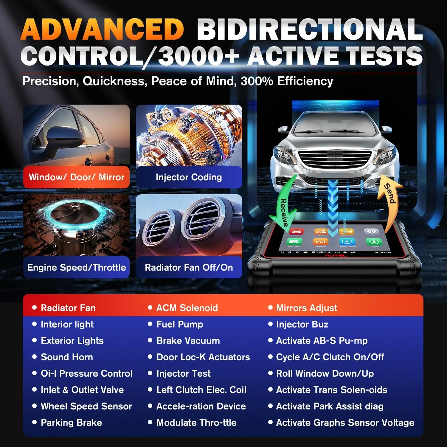 Autel MaxiCOM MK900 BT MK900BT 8-дюймовые Автомобильные диагностические инструменты 40 + услуги