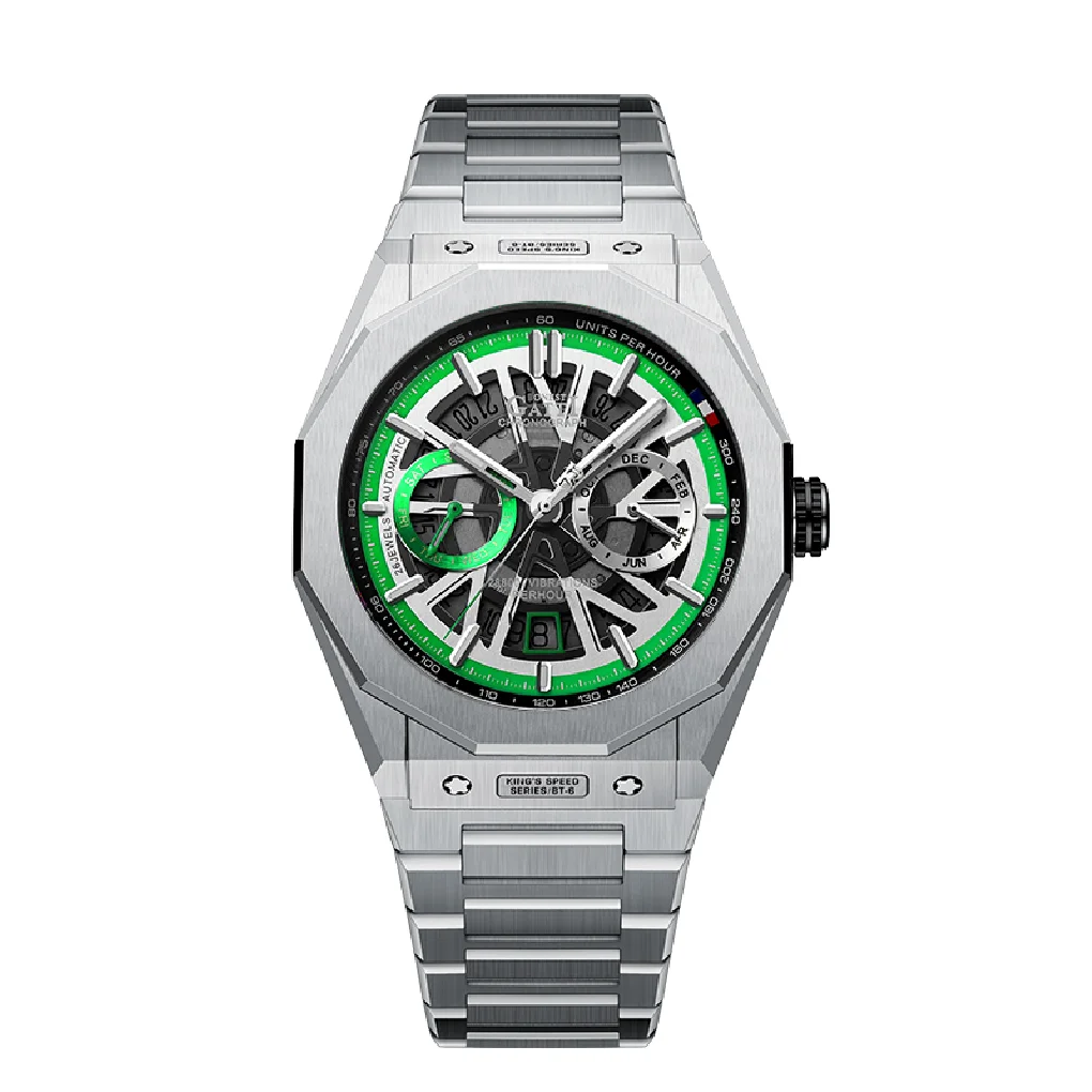 

BONEST GATTI Men Automatic Watch Luxury Mechanical Wristwatch Skeleton Waterproof Luminous Sapphire Month Week Date Steel Strap