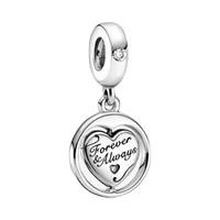 hot sale silver color charm bead rotate eternal love pendant beads for original pandora charm bracelets bangles jewelry