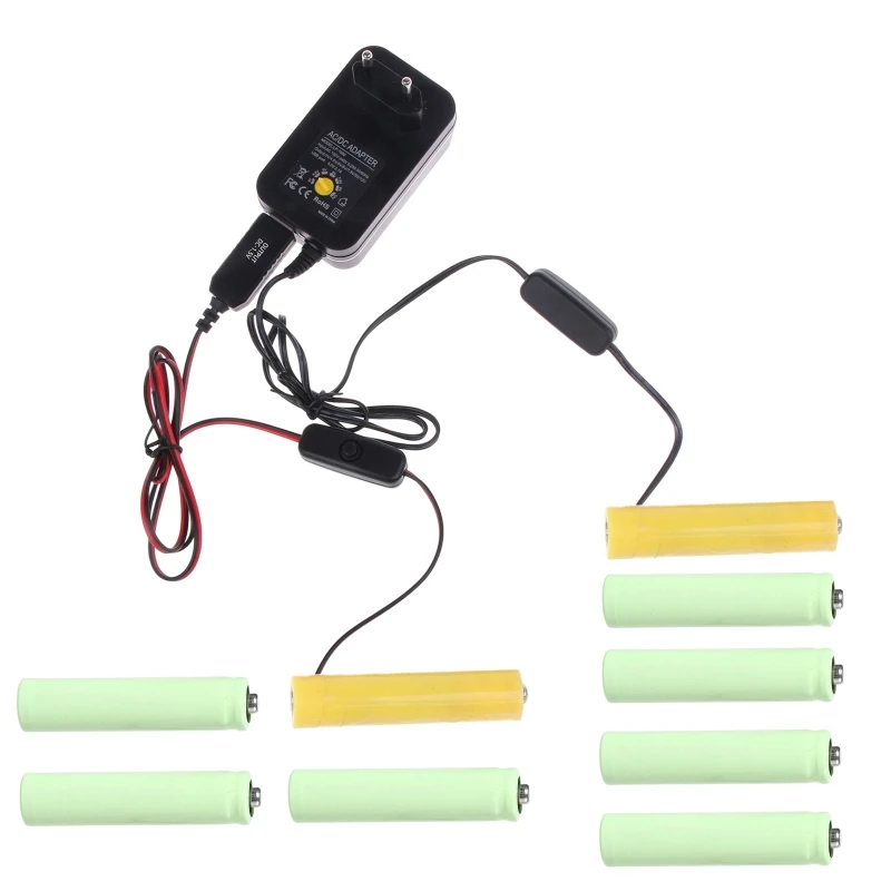 

Adjustable Voltage 1.5V 3V 4.5V 6V 9V 12V AAA Eliminator Cable for Toy LED lamps Remote Control Electronics E8BE