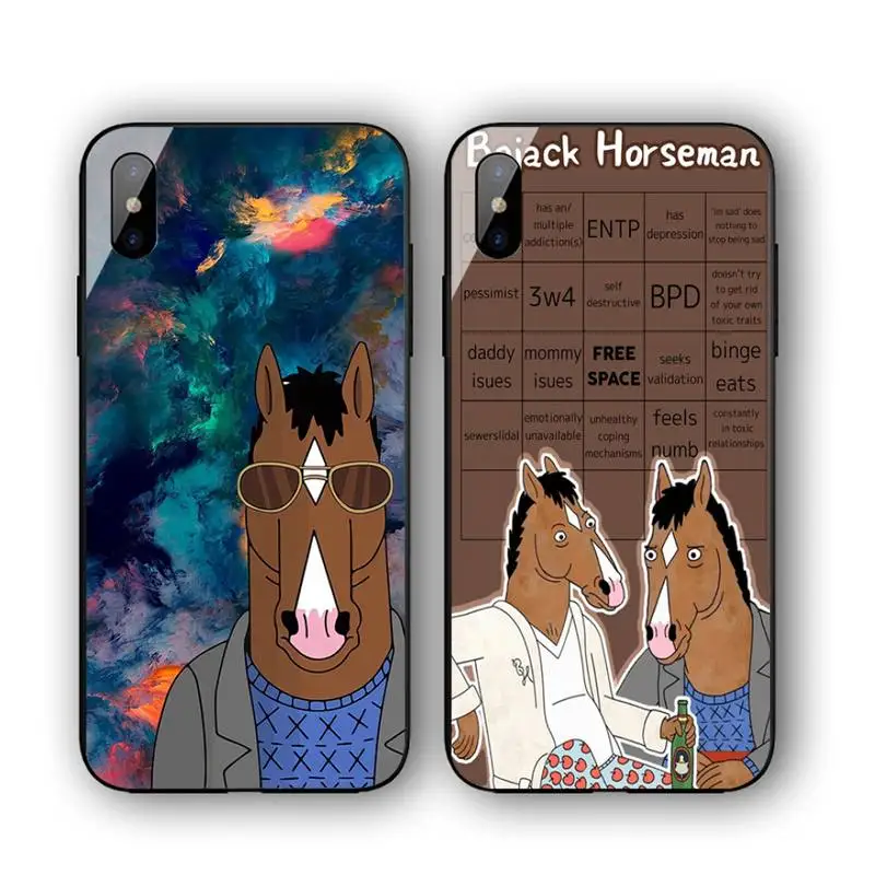 

Cartoon B-BoJacks Phone Case For Iphone 11 12 13 14 Pro Max 7 8 Plus X Xr Xs Max Se2020 Tempered Glass Cove