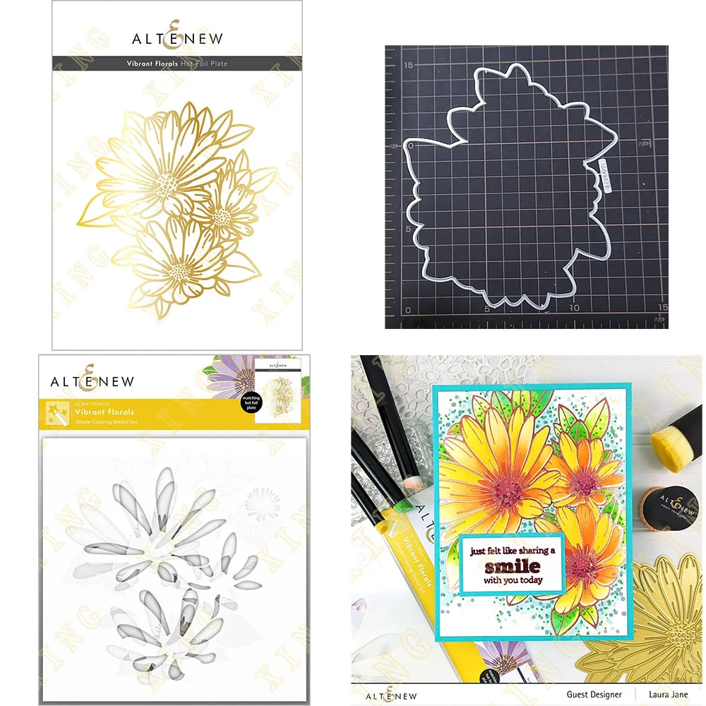 

New Vibrant Florals Metal Cutting Dies Stencil Hot Foil Scrapbook Diary Decoration Embossing Template Diy Greeting Card Handmade
