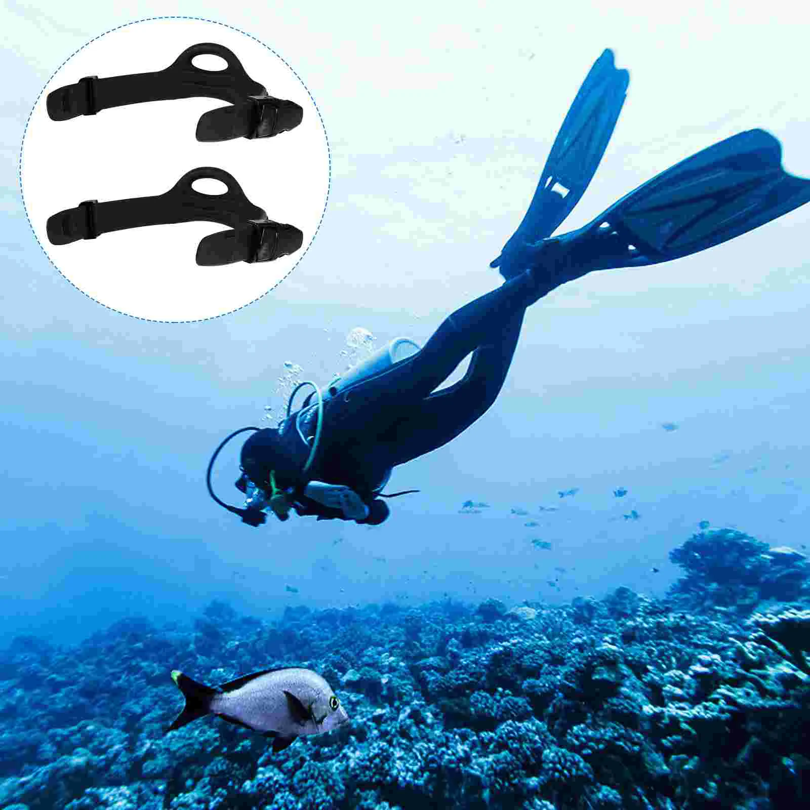 

Strap Fin Diving Scuba Fins Rubber Belt Spring Blackbuckles Gear Underwater Snorkeling Replacement Skid Spearfishing Swimming