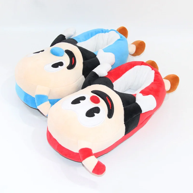 

Anime Cuphead Plush Toy Mugman Plushie Slippers The Devil Legendary Men Women Warm Shoes Cosplay Props Accessory Fans Collection