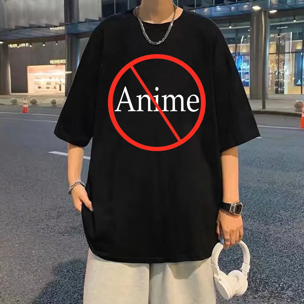 

NO Anime Graphics Print Tshirt Mens Streetwear Animated Cartoon T Shirt Short Sleeve Tops Fuuny Men Women Fashion Loose T-shirt