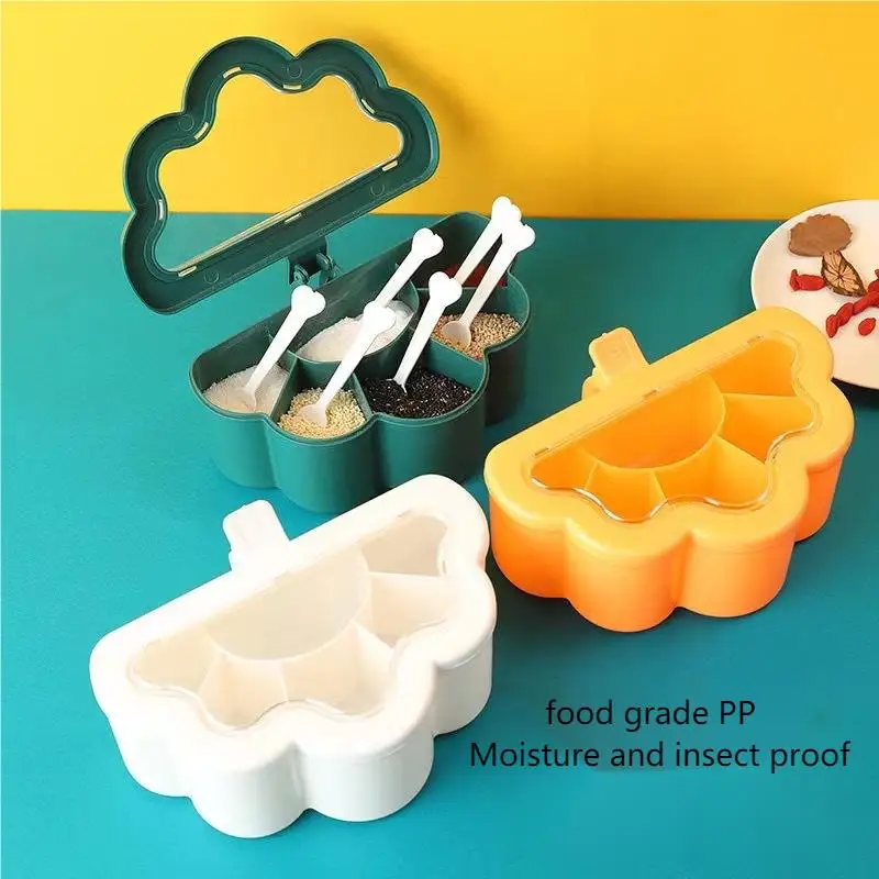 Кухонная коробка для приправ с несколькими ячейками стеллаж соли перца специй