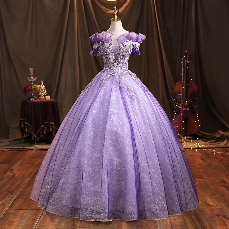 

Y&m Purple Quinceanera Dresses Flowers Ruffles Sweetheart Lace-up Back Sweet 15 Girls Princess Vestidos De Quinceanera 2022 New