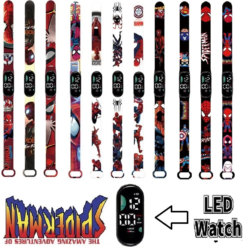 

Disney Spiderman Kid's Watches Men Sport Wristband Bracelet Waterproof Children Digital Watch Boys LED Clock Holiday gifts