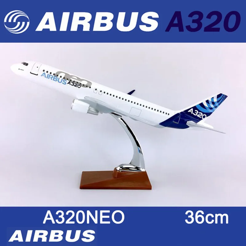 

1/150 scale collectible 36CM Airbus A320NEO airplane model toys airlines aircraft diecast resin plane model as gifts for kids