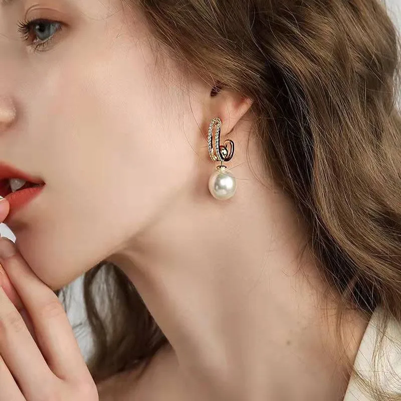 Женские модные и популярные серьги в Милане жемчужные Роскошные Длинные с