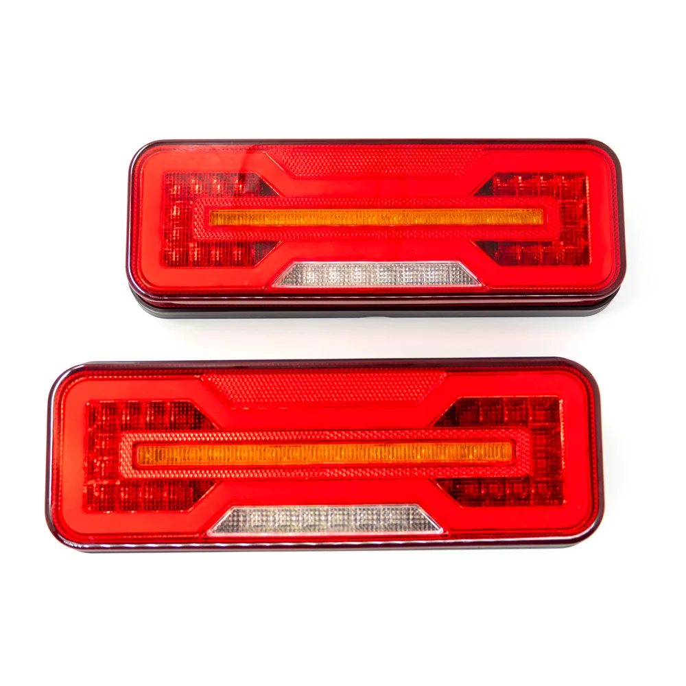 

2 шт. 12 В 24 В светодиодный фонарь для автомобиля, задний фонарь, указатель поворота, тормоз, обратный плавный фонарь, водостойкий отражатель для прицепа, грузовика, трактора