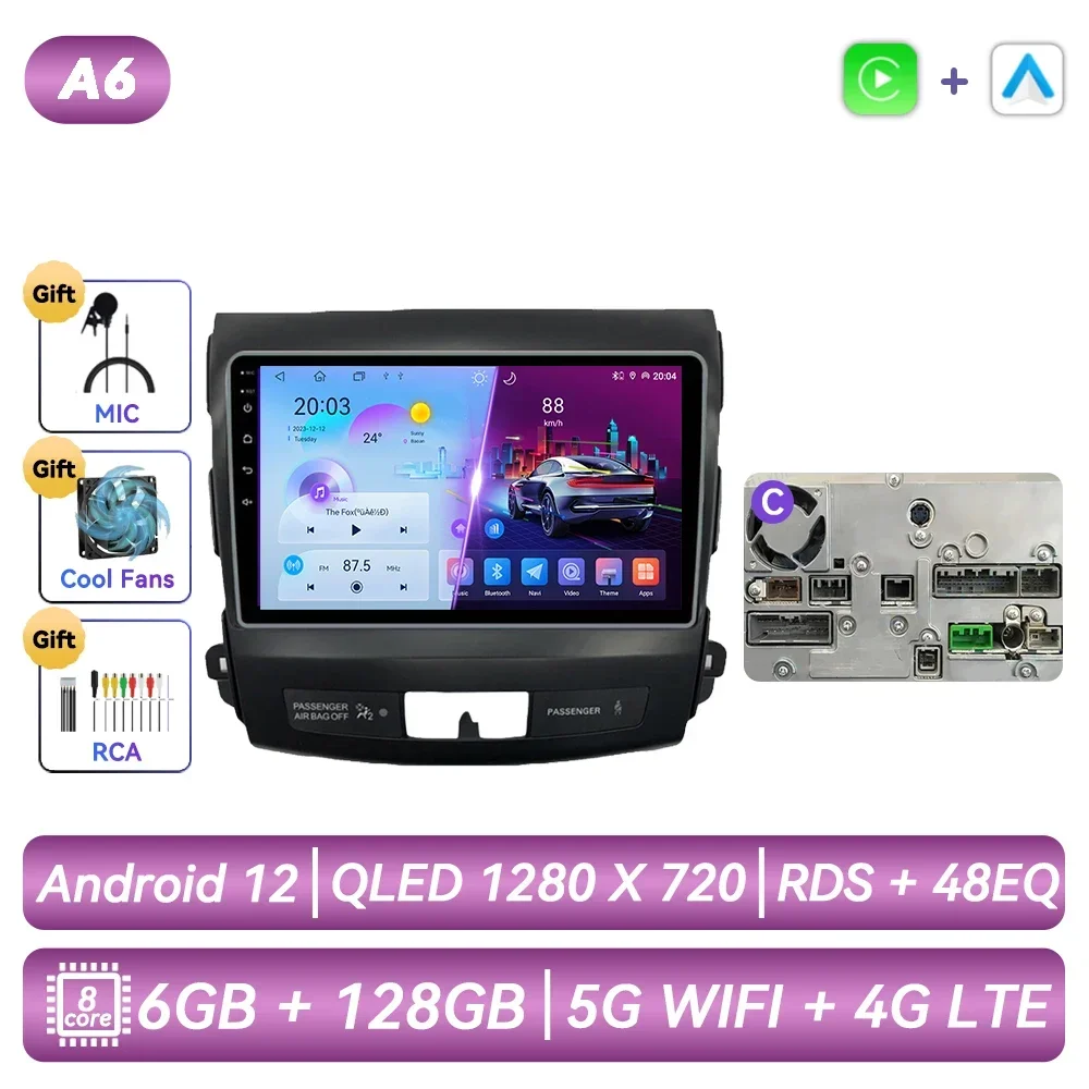 

Для Mitsubishi Outlander 2006 2007 2008 2009 2010 2011 Peugeot 4007 Citroen C-Crosser Android автомобильный радиоприемник мультимедийный плеер Carplay экран авто стерео