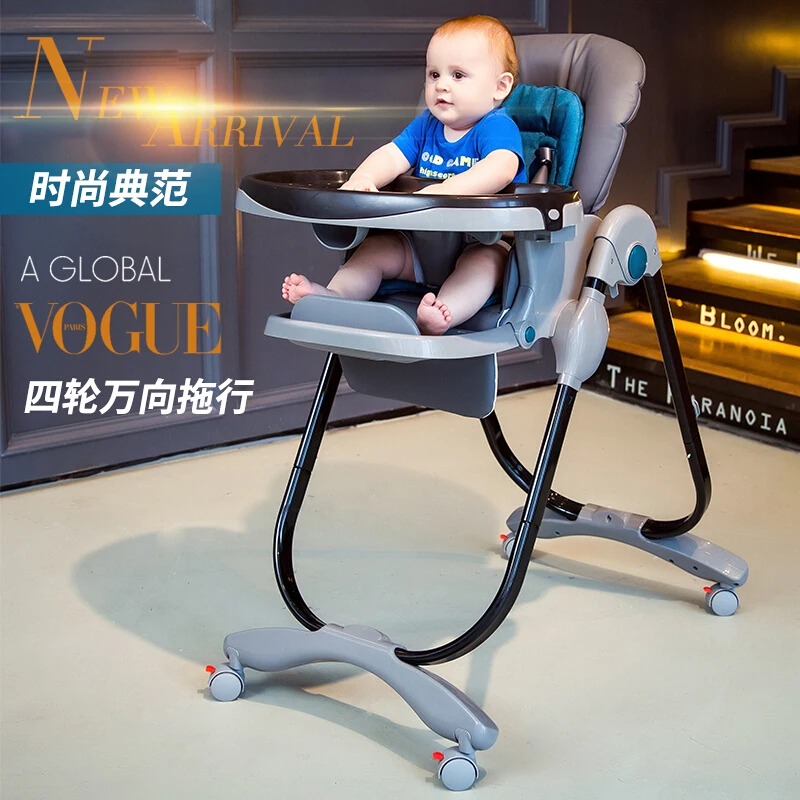 Baby Dining Chair Foldable Multi-functional Portable Children Infant Chair Kids Eating Table Seat Rubber Powder