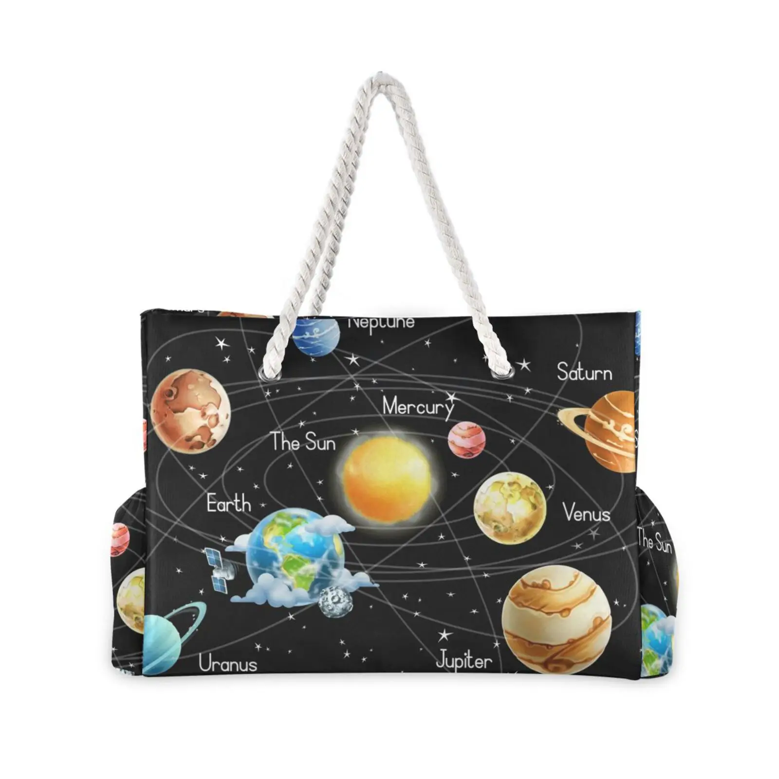 Luxury Designe Handbags Tote Beach Bag Shopper Shoulder Bag Large Capacity Solar System Travel Women's Bag Black 2023 Tend