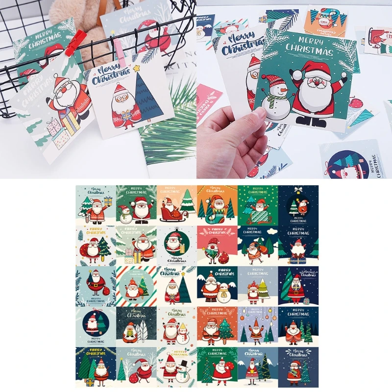 

30 шт., Новогодние поздравительные открытки для детей