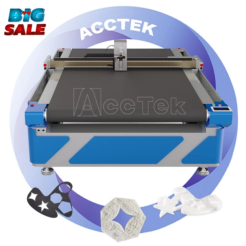 

Acctek 1625 1610 1515 Textile/Cloth Round Knife Cutter Fabric/Apparel Pattern Automatic Cnc Oscillating Knife Cutting Machine