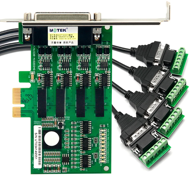 UOTEK Industrial PCI-E к фотолампе максимальная серийная карта PCIE RS485 RS422 4-портовый