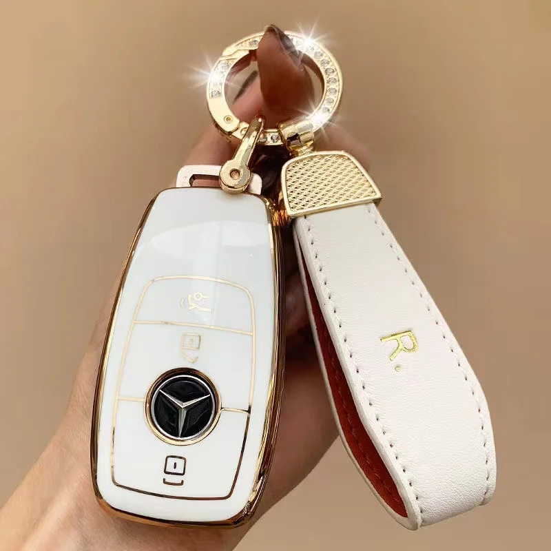 

Mercedes Benz Car Key Sheathing CLA200 CLA250 C200 C250 C300 E250 S450 W176 W205 W204 Key Holder Chain Bag Cove Case Accessories