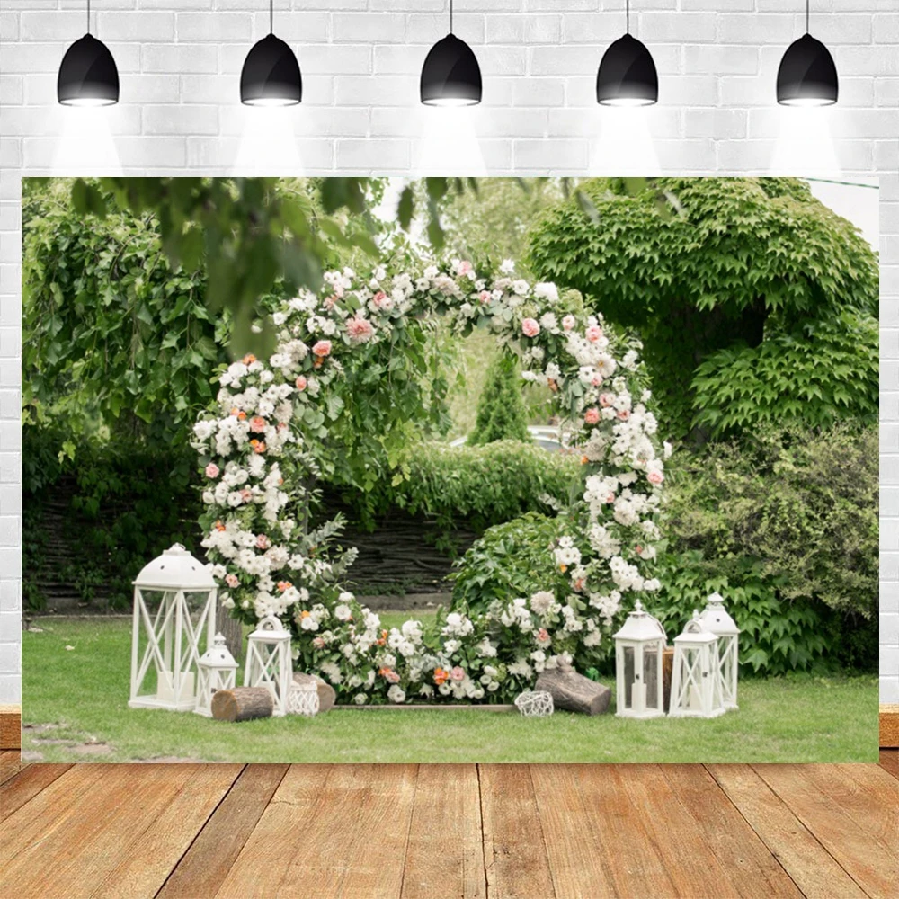 

White Curtain Flower Backdrop Plant Wedding Birthday Party Photo Backdrops Photographic Backgrounds Photocall Photo Studio