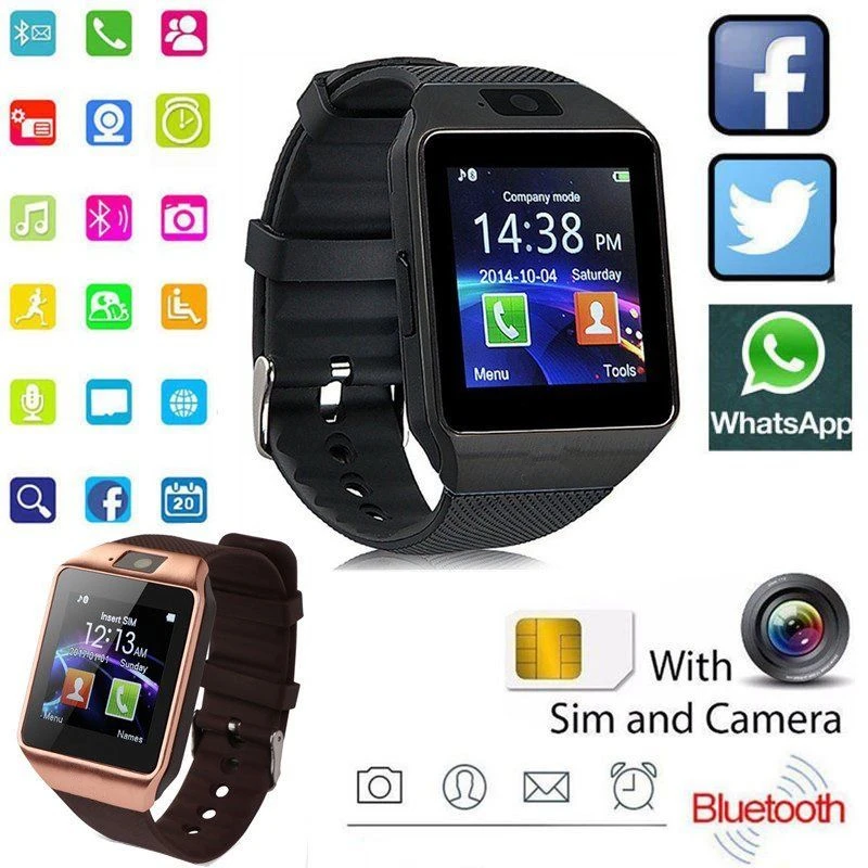 

Reloj inteligente Digital DZ09 Q18 con pantalla táctil, pulsera con cámara, Bluetooth, tarjeta SIM, compatible con teléfonos Ios