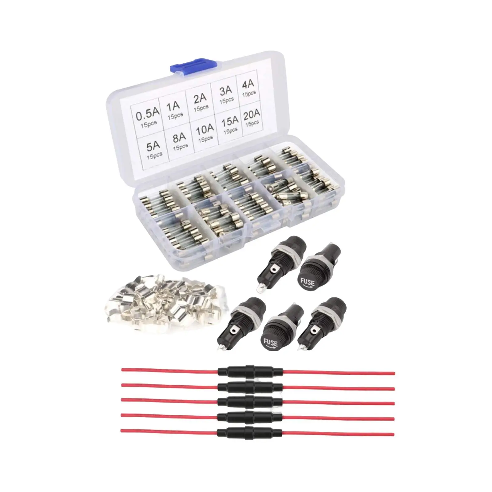 

150Pcs Glass Tube Fuses Replaces for High Performance Easy to Install