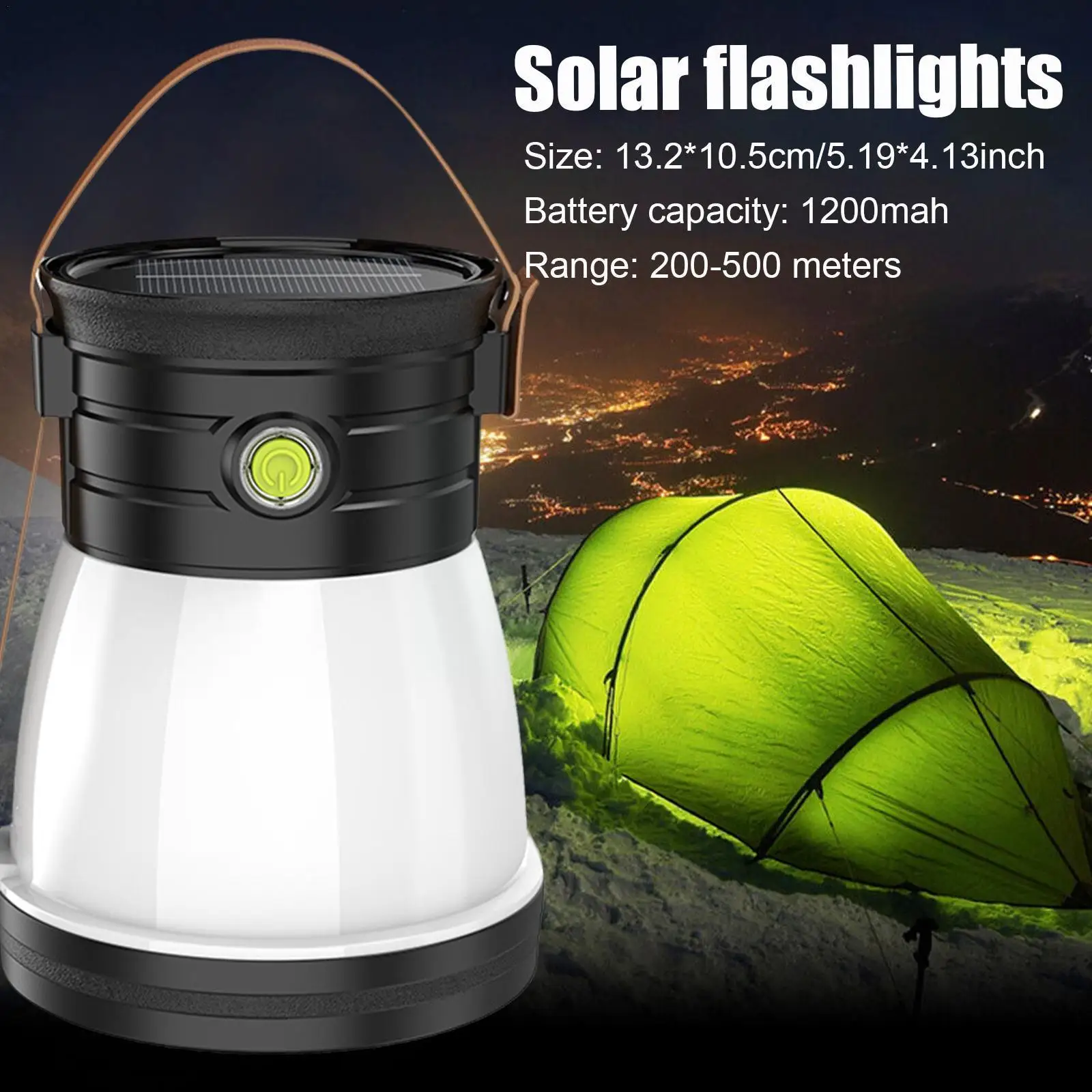 

Фонарь Сильный светодиодный Аккумуляторный на солнечной батарее, Тип C, 1 шт.