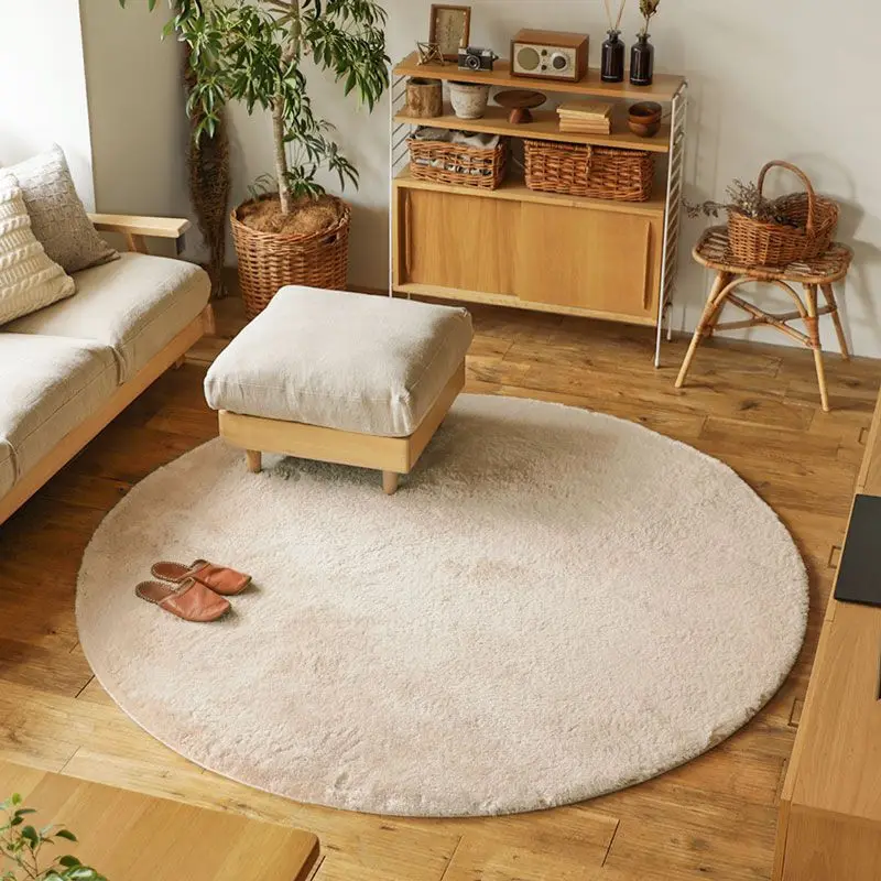 

Japanese household simple flannel lamb round carpet Yoga floor mat hanging basket computer chair cushion bedroom living room
