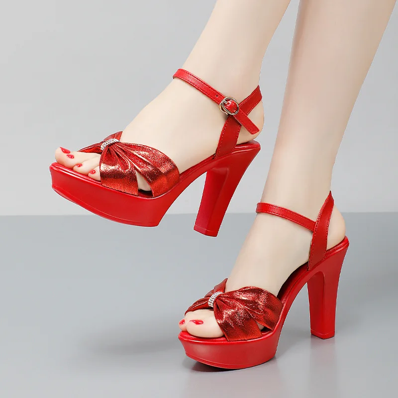 

Женские босоножки из ПУ кожи, с бантом, на высоком каблуке