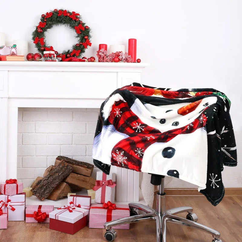 Рождественское одеяло в виде снежинки Boye черное красное Bishop Bird зимний фермерский