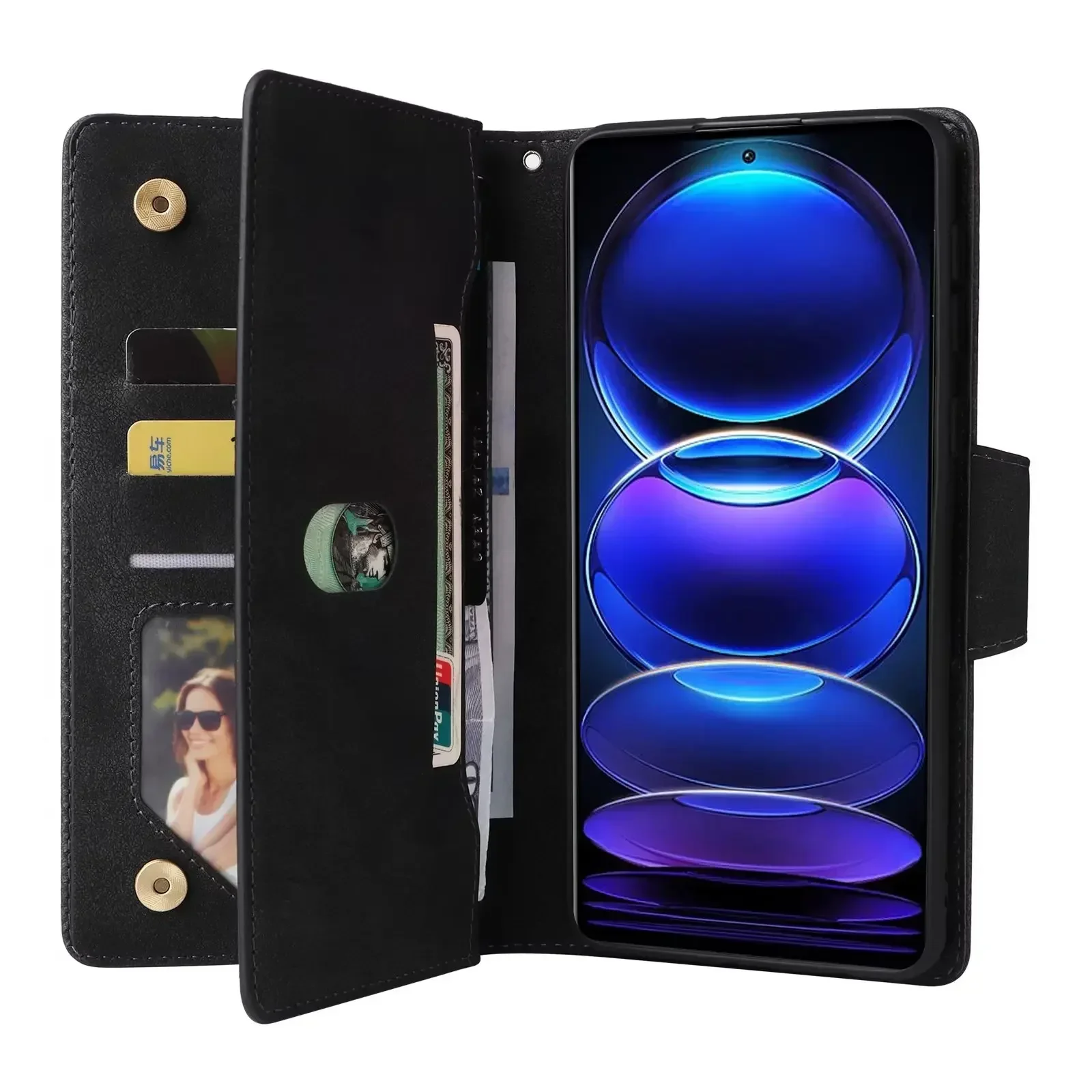 MI 14T 13T MI13T PRO MI11T кожаный чехол с откидной молнией роскошный кошелек-держатель для