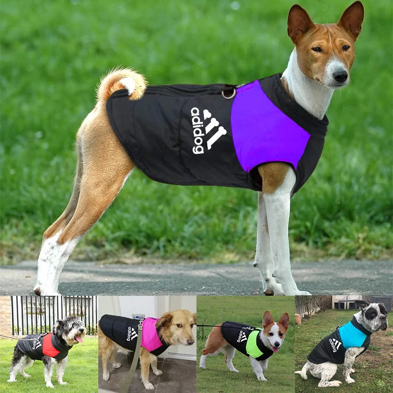 

Winter Warm Dog Clothes Waterproof Outfit Vest Windproof Dog Jacket Pet Coat Padded French Bulldog Luxury Dogs Costume Adidog