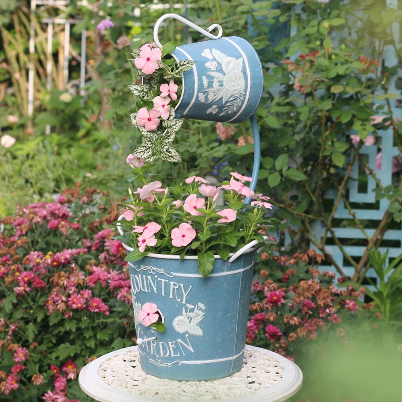 Unique Design Retro Vintage Metal Decorative Flower Pot