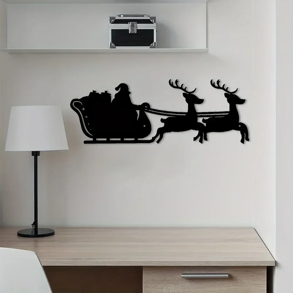 Gorgeous Exquisite Christmas Sleigh Metal Wall Art – Stunning Iron for Interior Splendor. Splendid Home Office