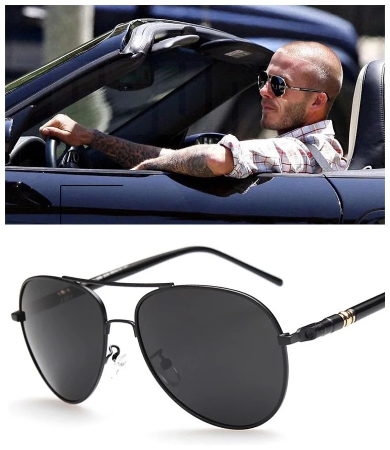 ZXWLYXGX Luxury Men's Polarized Sunglasses Driving Sun Glasses Men Women Brand Designer Vintage Black Pilot Sunglasses UV400
