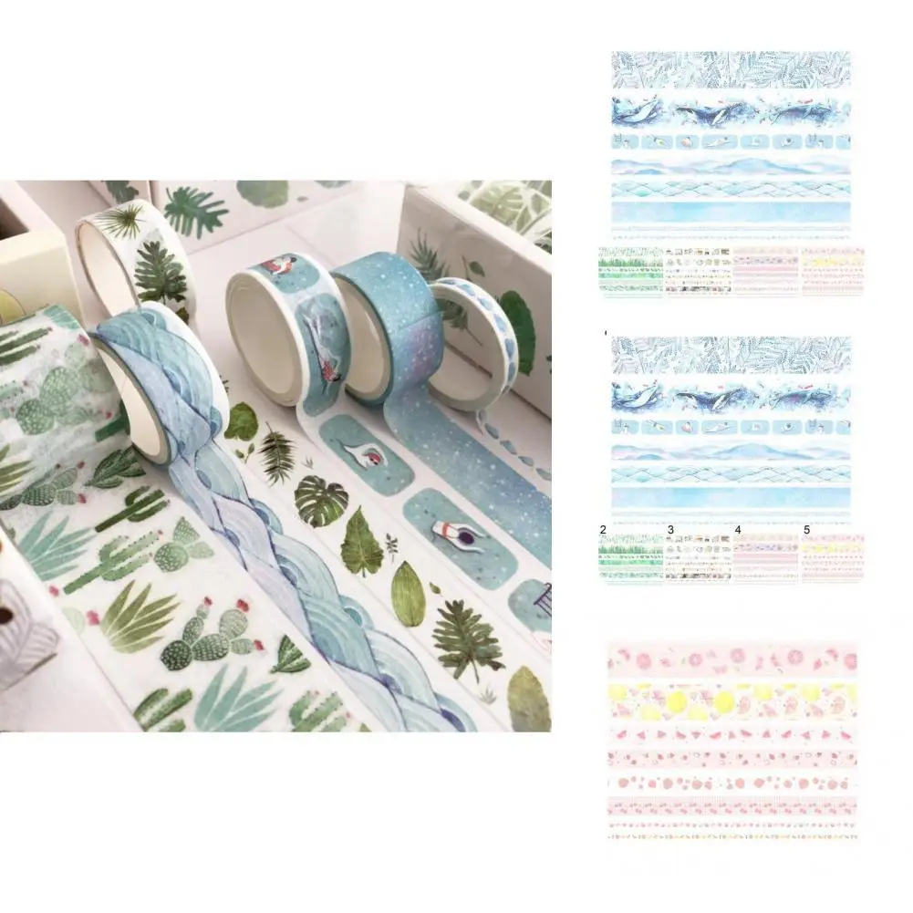 

Wear-resistant 8 Rolls Eco-friendly Hand Account Stamping Tape Fantastic Masking Tape Decorative for Scrapbooking