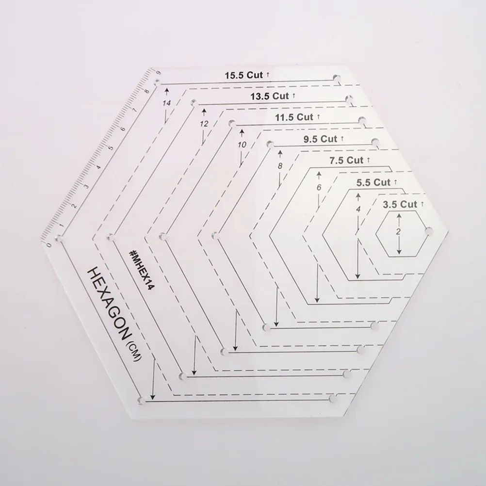

Patchwork Ruler Hexagon Quilting Ruler Patchwork Acrylic Template Sewing Accessories