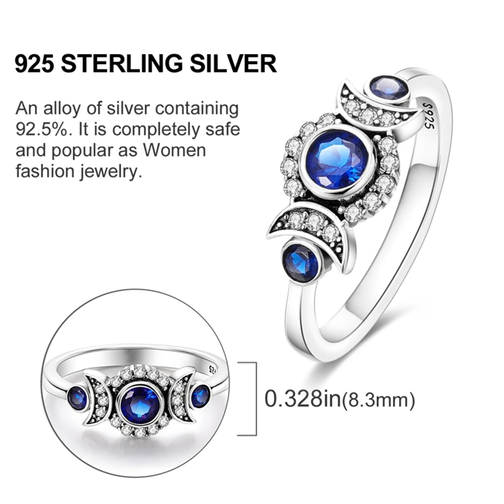 Женское кольцо из серебра 925 пробы с Луной