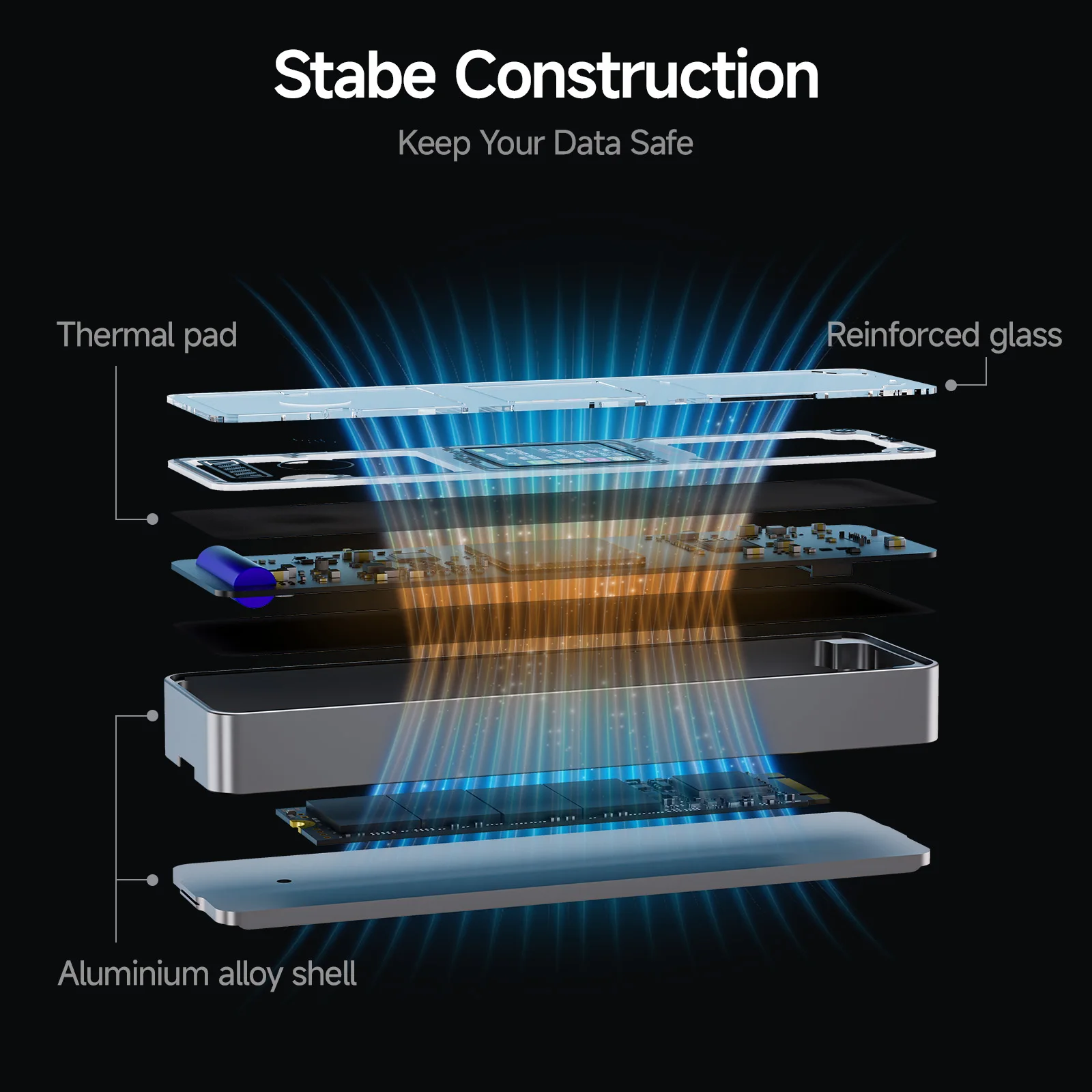 Fanxiang MD86 M.2 SSD корпус 10 Гбит/с NVMe/NGFF-SATA двойной протокол USB 3.2 Gen2 Type C для 2280/2242/2230 Disk Box