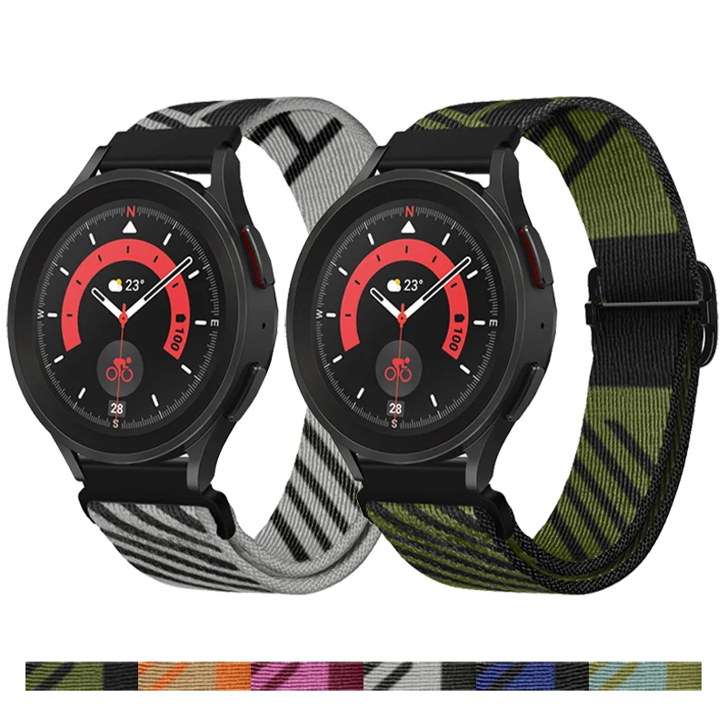 

Nylon strap For Samsung Galaxy watch 4/classic/46mm/Active 2/Gear S3/amazfit Adjustable Elastic bracelet Huawei GT 2/3 Pro band