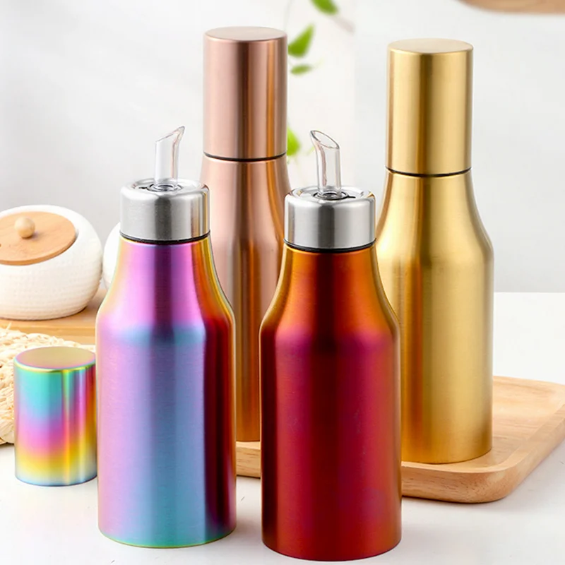 

Stainless Steel Kitchen Household Seasoning Bottle Vinegar Pot Eco-Friendly Reusable Oil Bottle Oil Pot Sauce Seasoning Bottle
