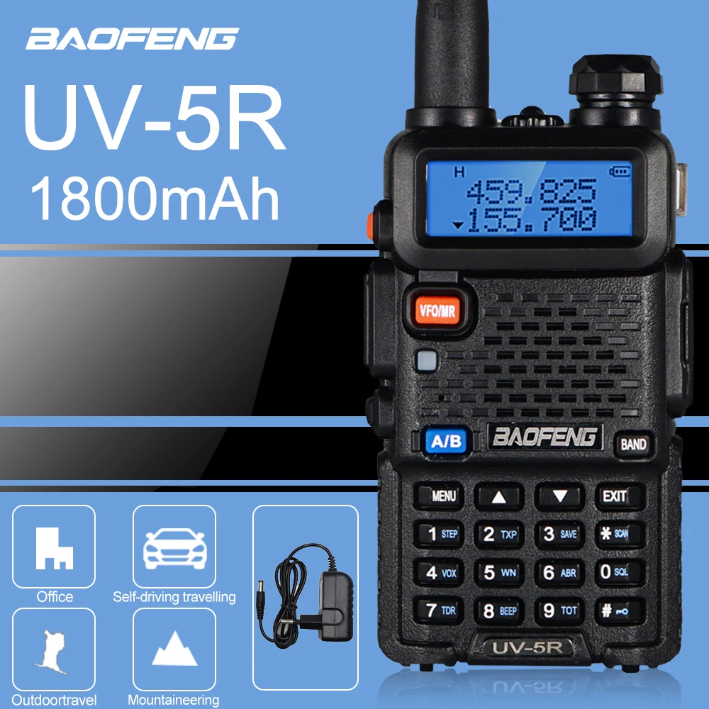

Baofeng Dual Band Walkie Talkie UV-5R Two Way CB Radio Amateur HF Transceiver uv5r 128CH 8W VHF UHF 136-174Mhz & 400-520Mhz