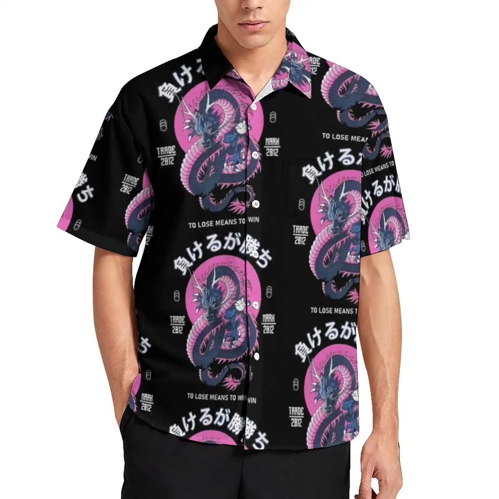 Spirited Away Casual Shirts Japanese Anime Print Beach Shirt Summer Short Sleeve Trendy Blouses Stylish Clothing Plus Size 4XL | Мужская