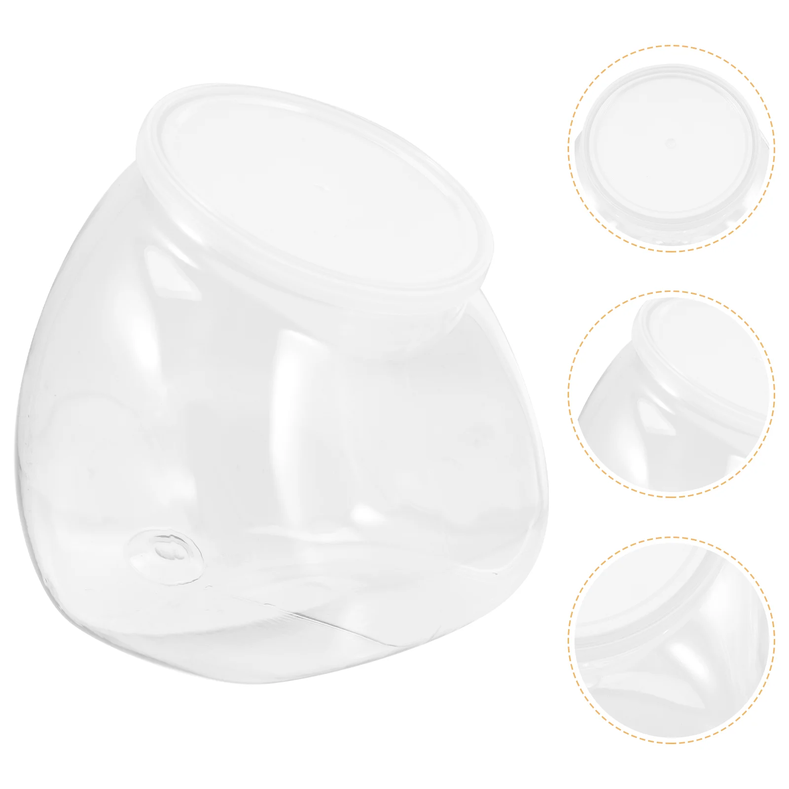 

Oblique Mouth Bottle Storage Bottles Transparent Clear Plastic Jars Kitchen Countertop Cookie Candy Lids