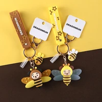 cute bee keychain for kid child simple key chain bag pendant creative wome keychain charms