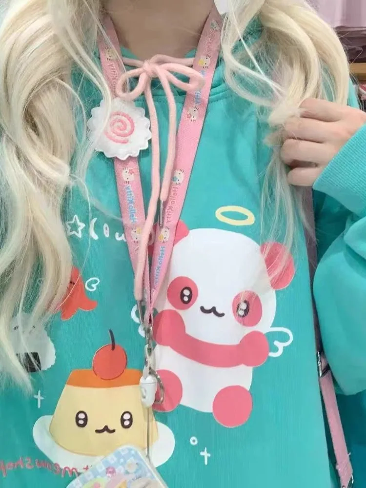 

HOUZHOU Japanese Fashion Kawaii Hoodie Women Y2k Harajuku Streetwear Cute Cartoon Print Oversized Sweatshirt Soft Gril 2023