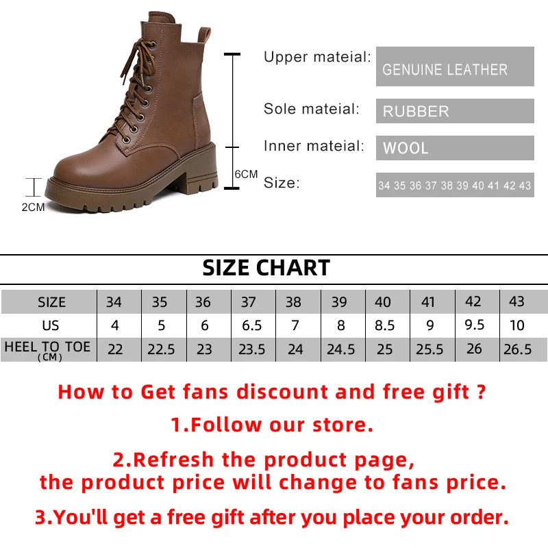 Women Ankle Boots 2023 New Large Size 41 42 Women Winter Boots High Heel Platform Genuine Leather Motorcycle Boots Women