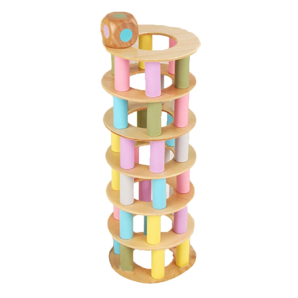 

Candy Color Wooden Toys Wood Blocks Leaning Tower Game Toy Family Party Funny Extract Building Blocks Gift