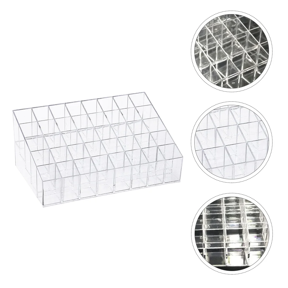 

Lipstick Nail Polish Rack Holder Stand Organizer Display Grid Lip Gloss Case Shelf Storage Acrylic Container Slot